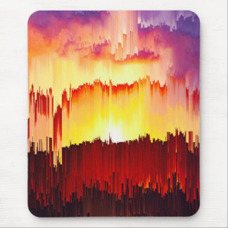 Mousepad Arte abstrata do entardecer com glitch