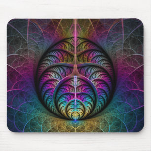 Mousepad Arte abstrata fractal colorida alucinante