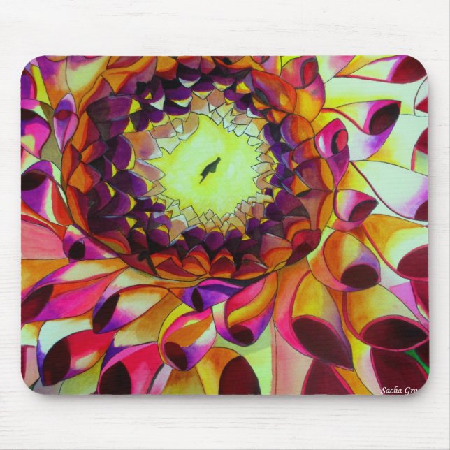 Mousepad Arte abstrata roxa Dahlia (Frente)