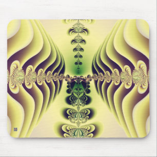 Mousepad Arte Abstrata Simetria Fractal Verde Lima