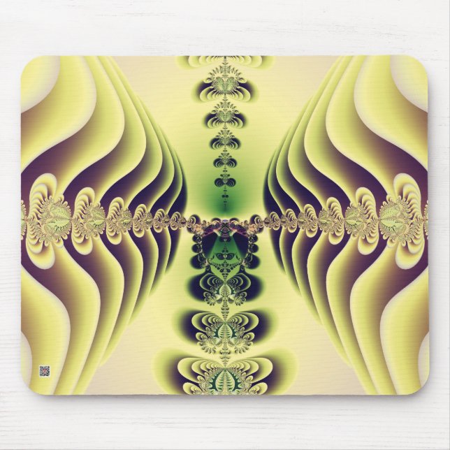 Mousepad Arte Abstrata Simetria Fractal Verde Lima (Frente)