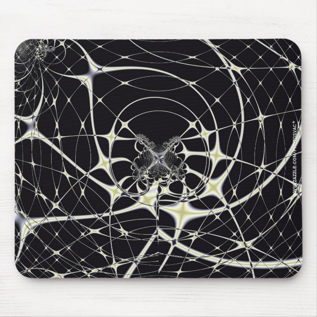 Mousepad Arte Abstrata Teia de Aranha Dourada (Frente)