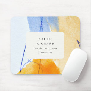 Mousepad Arte abstrato Artística Amarela Azul