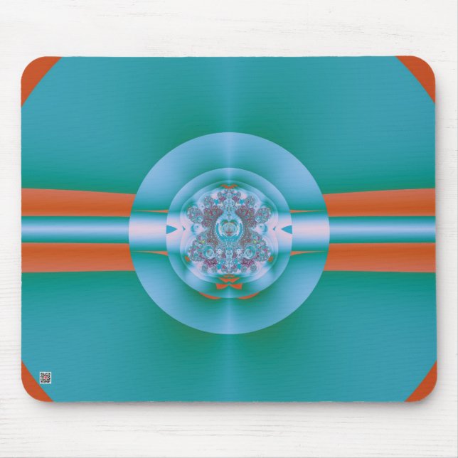 Mousepad Arte Abstrato Coral Aquático Futurista Retrô (Frente)