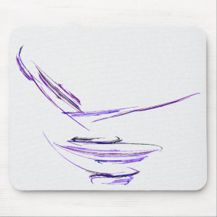 Mousepad Arte Abstrato de Arroz Roxo