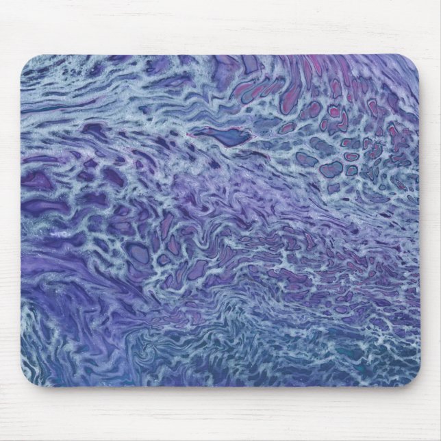 Mousepad Arte Abstrato de Azul e Violeta (Frente)