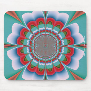 Mousepad Arte abstrato de Mandala Psicodélico Retro em Flor