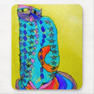 Mousepad Arte acrílica bonito do gato