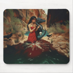 Mousepad Arte AI Escura Oculta Escura Oculta abstrato Drago