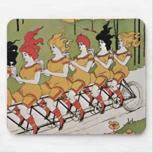 Mousepad Arte Antiga Modernista, Bicicleta Tandem