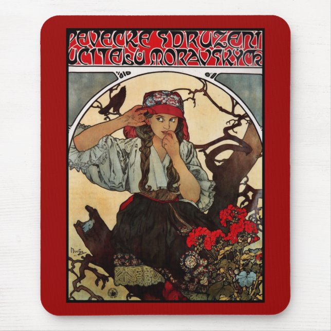 Mousepad Arte Antigo Alfons Mucha Professor Moravo (Frente)