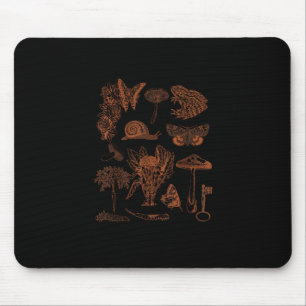 Mousepad Arte Botânica, Cogumelos de Rã Estética Goblincore