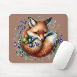 Mousepad Arte Botânica da Raposa Floral da Floresta