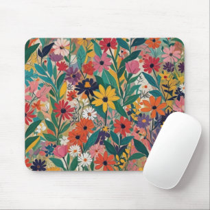 Mousepad Arte Botânica Floral Colorida