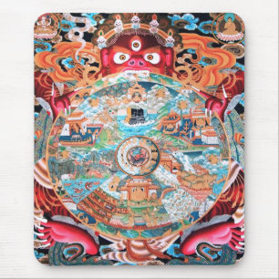 Mousepad Arte budista tibetana (roda da vida)