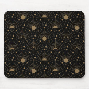 Mousepad Arte Celestial Deco 1920: Vintage Moon and Stars