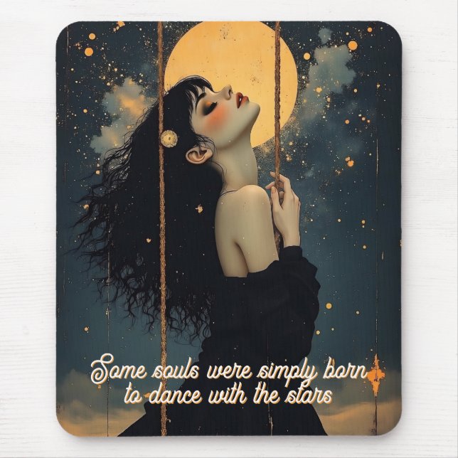 Mousepad Arte Celestial | Mulher Gótica | Mística Etérea (Frente)