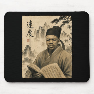 Mousepad Arte Chinesa Vintage Engraçada Face Rápida Meme Br