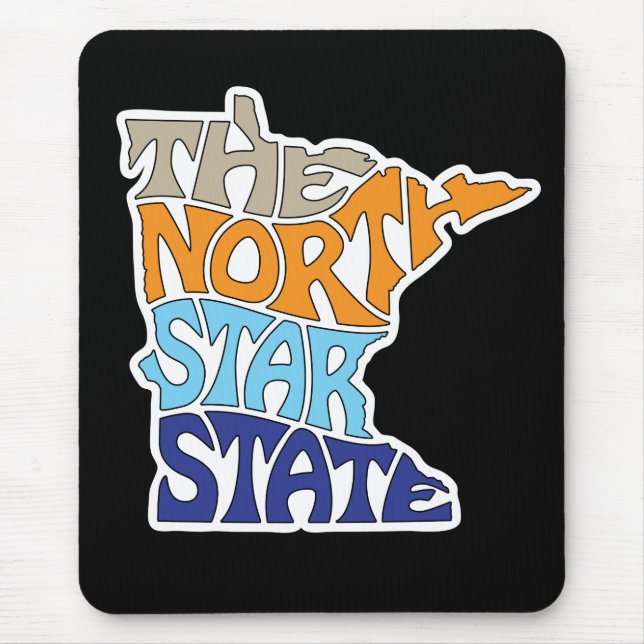Mousepad Arte com Palavras do Apelido de Minnesota (Frente)