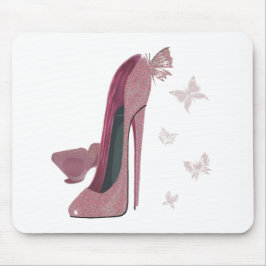 Mousepad Arte cor-de-rosa do estilete e da borboleta da