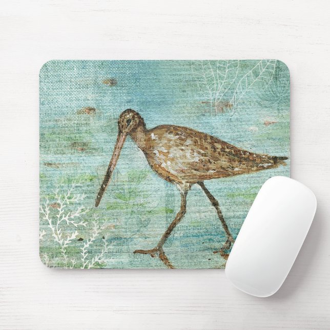 Mousepad Arte Costeira de Bird Beach (Coastal Bird Beach Coastal Art Mouse Pad from Jenn's Emporium!)