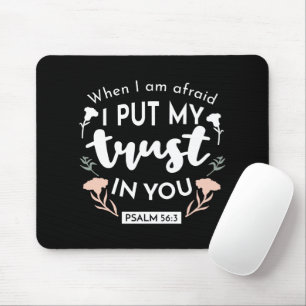 Mousepad Arte Cristã Floral Escura - Salm 56:3