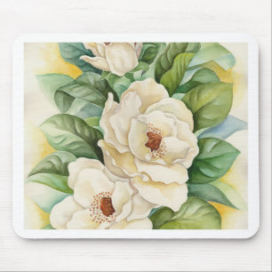 Mousepad Arte da aguarela da flor da magnólia - multi