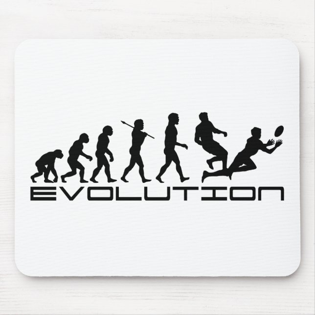 Mousepad Arte da evolução do esporte do futebol de rugby (Frente)