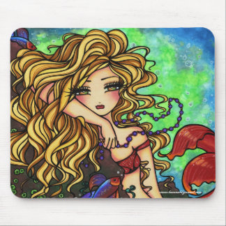 Mousepad Arte da fada da fantasia dos peixes da sereia de