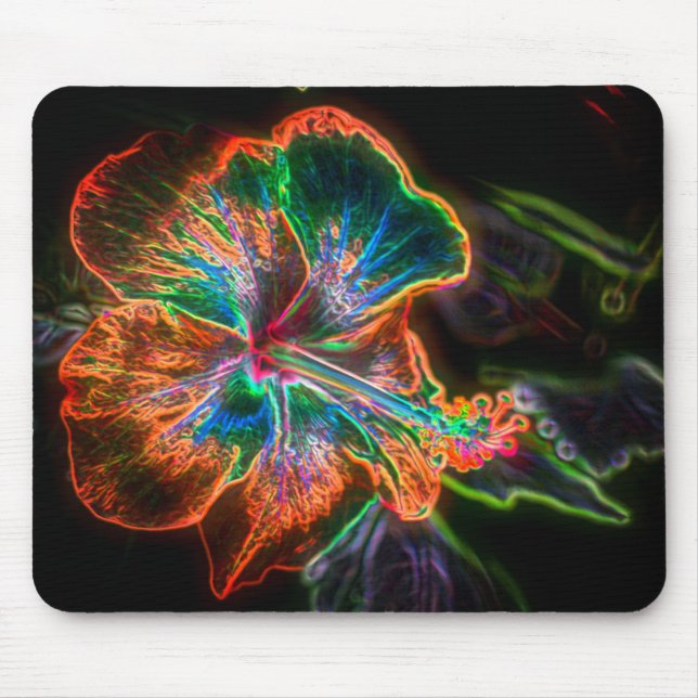 Mousepad Arte da Flor Abstrato de Hibiscus (Frente)