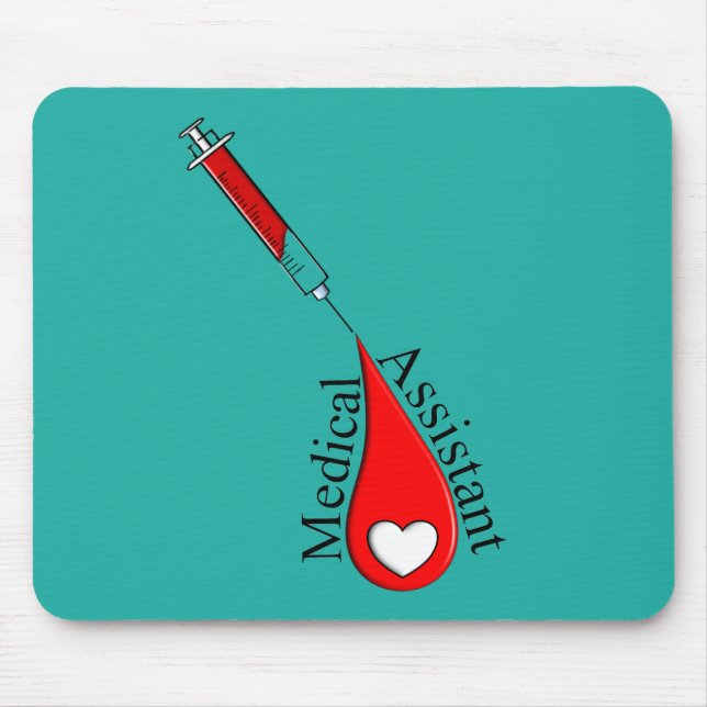 Mousepad Arte da gota do sangue do assistente médico (Frente)