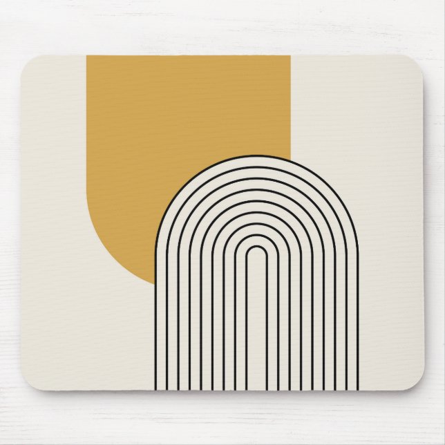 Mousepad Arte da linha de estilo do meio século com arco de (Frente)