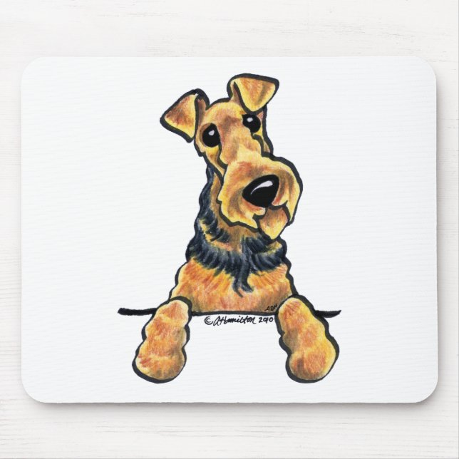 Mousepad Arte da Linha Terrier Airedale (Frente)