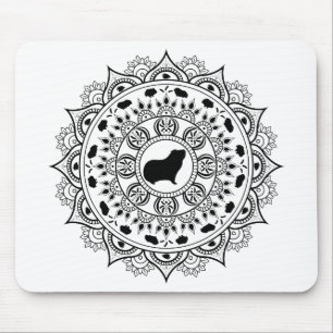 Mousepad Arte da mandala da cobaia
