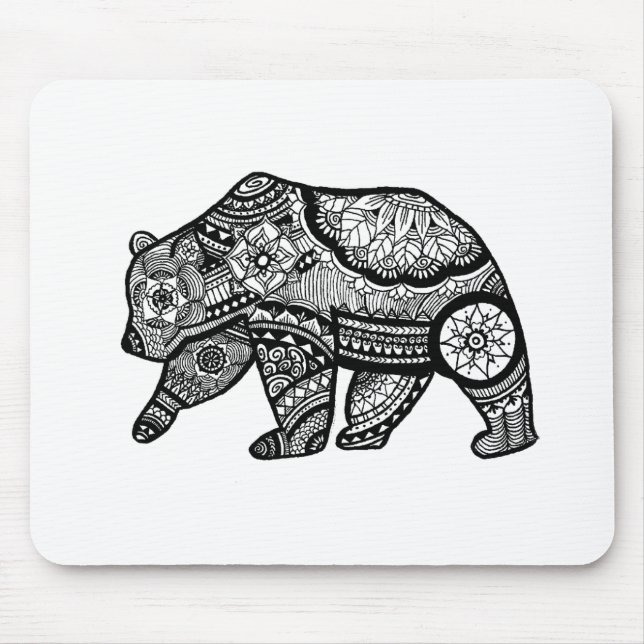 Mousepad Arte da mandala do urso (Frente)