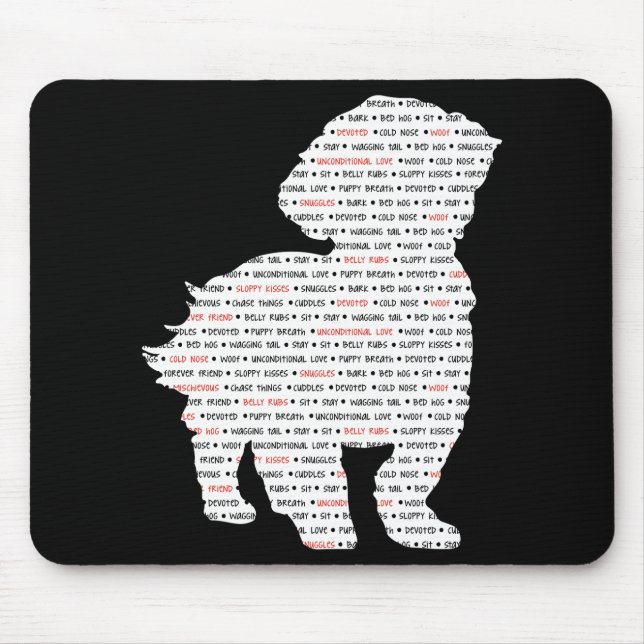 Mousepad Arte da palavra de Shih Tzu (Frente)