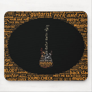 Mousepad Arte da palavra do guitarrista do rolo da rocha n