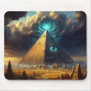 Mousepad Arte da Pirâmide Azul Mística