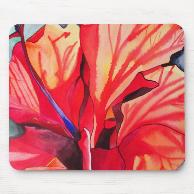 Mousepad Arte das flores tropicais do Red Hibiscus (Frente)