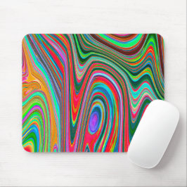 Mousepad Arte de Abstrato azul, verde e vermelho trippy