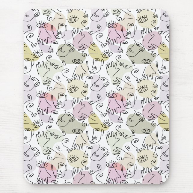 Mousepad Arte de abstrato Face Dedo com Ponta (Frente)