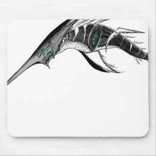 Mousepad Arte de Anime Fantasia Sombria de Corvo e Demônio