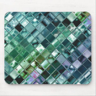 Mousepad Arte de Azulejo Mosaico Líquido do Mar Profundo