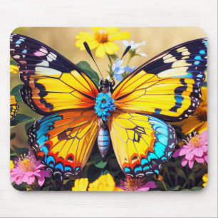 Mousepad Arte de Borboleta Colorida Fofa