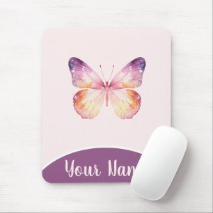Mousepad Arte de Borboleta em Aquarela 