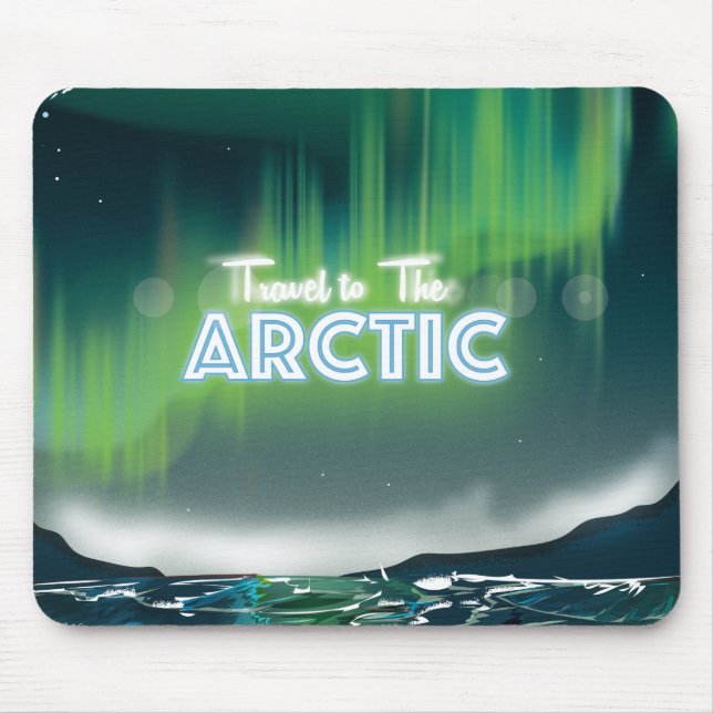 Mousepad Arte de cartaz de viagem para o Ártico (Frente)