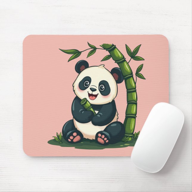 Mousepad Arte de Cartoon Bonita Adorável Panda Hugging (Com mouse)