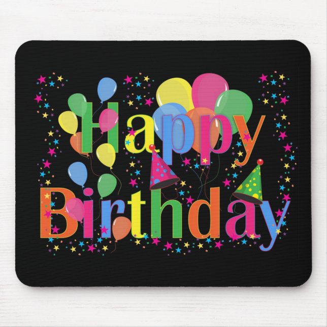 Mousepad Arte de Celebração de Aniversário de Nome Personal (Frente)