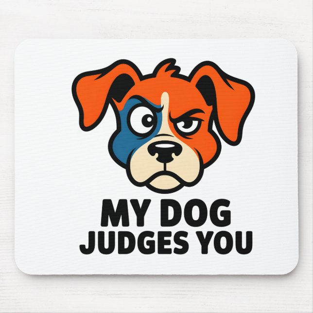 Mousepad Arte de Citação Sarcástica com Rosto de Cachorro J (Frente)
