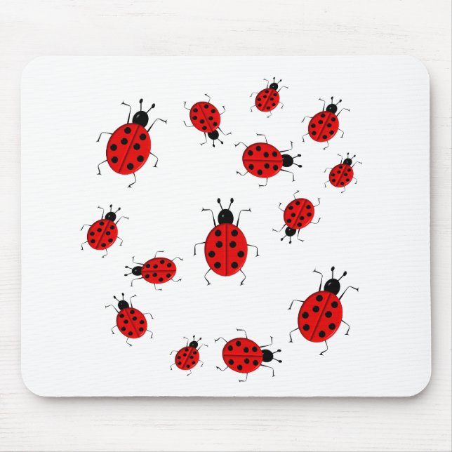 Mousepad Arte de clipe de ladybugs colorido (Frente)